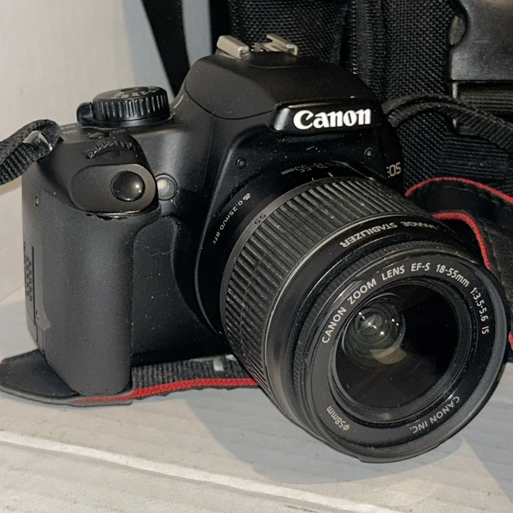 Canon EOS Rebel XS DSLR With Lens, Stand, & Case